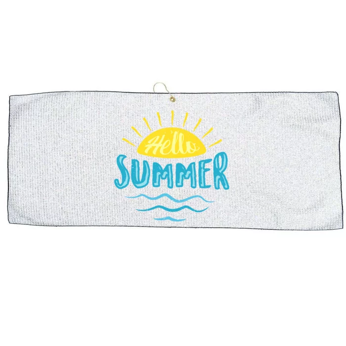 Hello Summer Sunset Large Microfiber Waffle Golf Towel