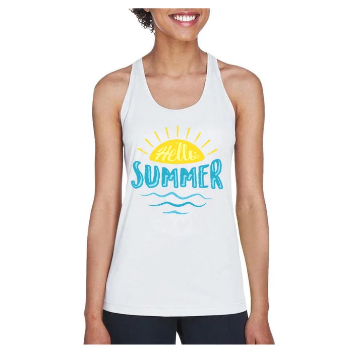 Hello Summer Sunset Women's Racerback Tank