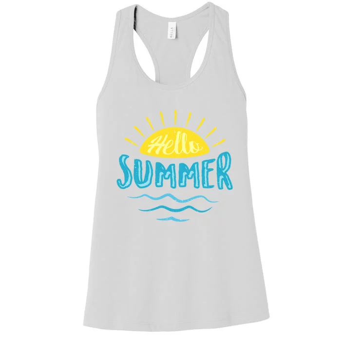 Hello Summer Sunset Women's Racerback Tank