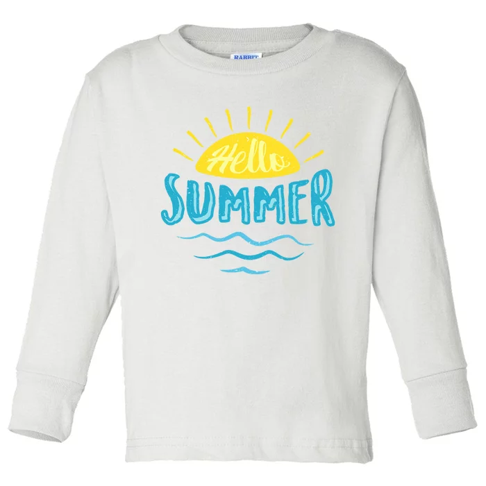 Hello Summer Sunset Toddler Long Sleeve Shirt