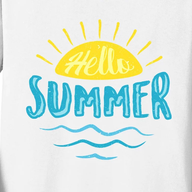 Hello Summer Sunset Kids Long Sleeve Shirt