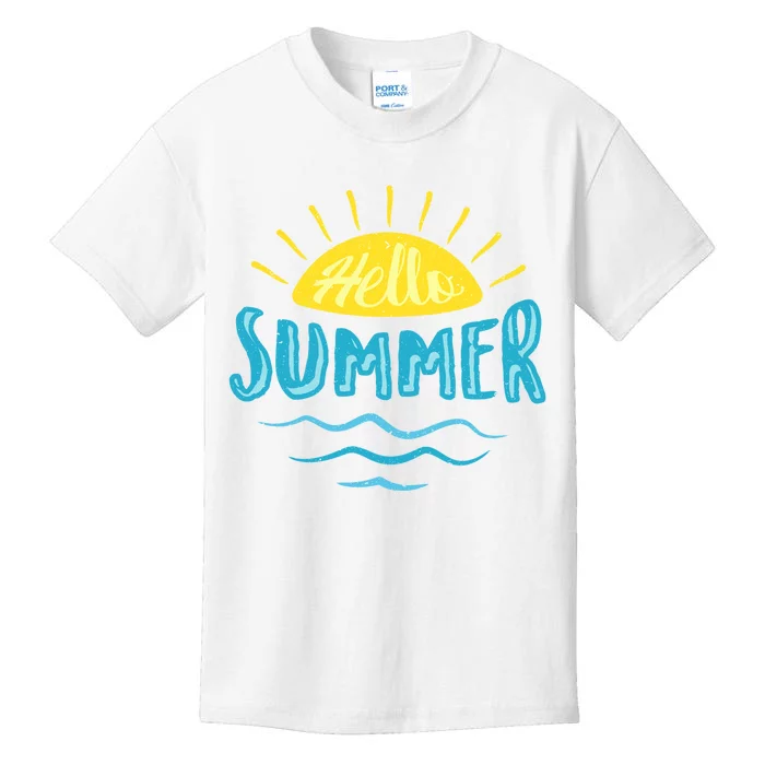 Hello Summer Sunset Kids T-Shirt