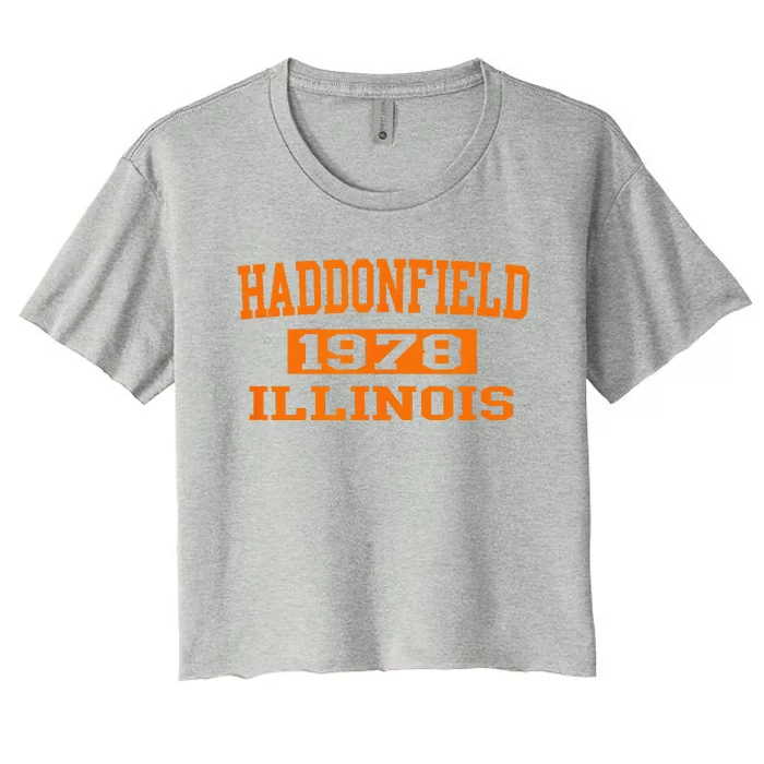 Halloween Spooky Scary Haddonfield Illinois Halloween 1978 Women's Crop Top Tee