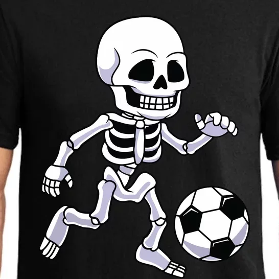 Halloween Skeleton Soccer Player Boy Kids Pajama Set