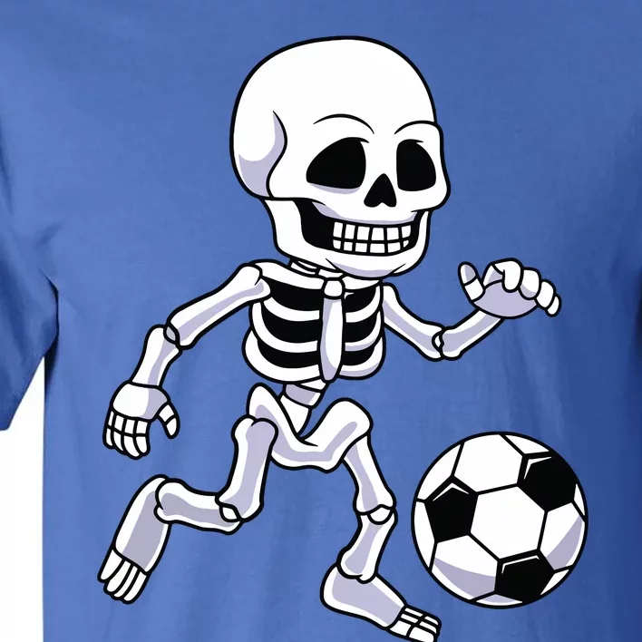 Halloween Skeleton Soccer Player Boy Kids Tall T-Shirt