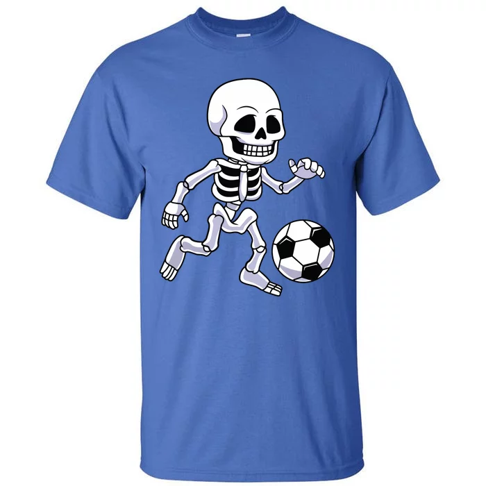 Halloween Skeleton Soccer Player Boy Kids Tall T-Shirt