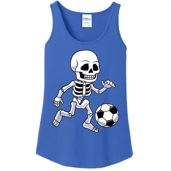 Halloween Skeleton Soccer Player Boy Kids Ladies Essential Tank