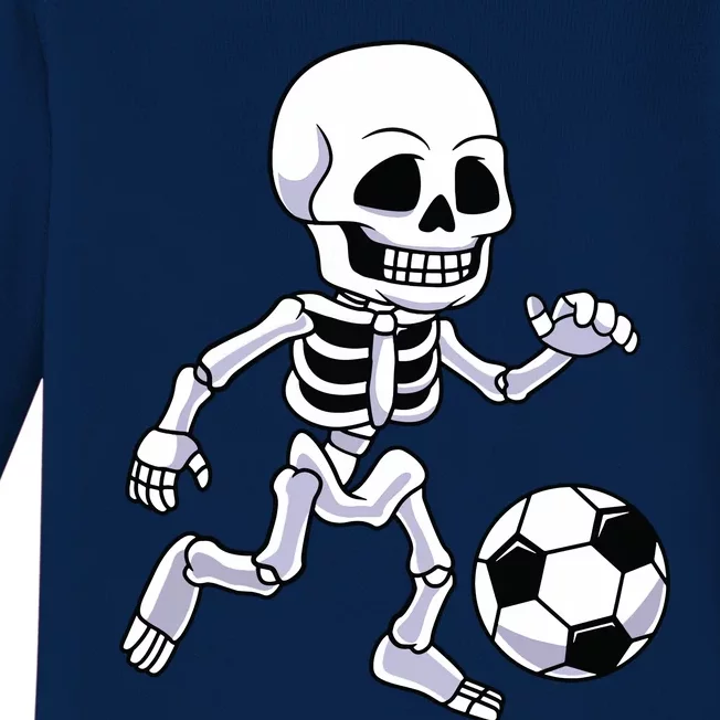 Halloween Skeleton Soccer Player Boy Kids Baby Long Sleeve Bodysuit