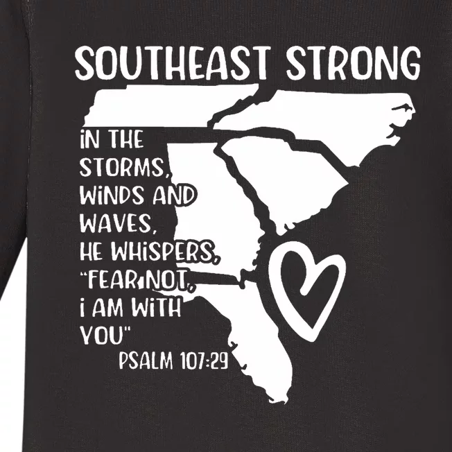 Hurricane Strong Southeast Strong Pray For North Carolina Baby Long Sleeve Bodysuit