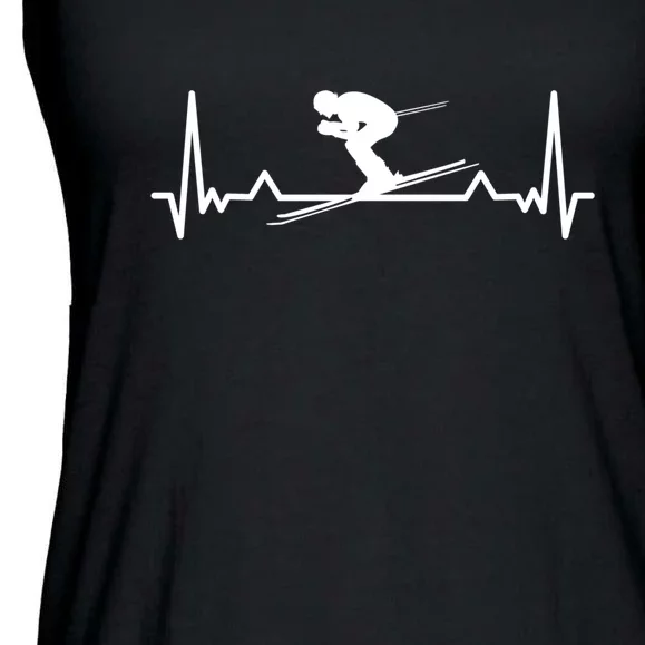 Heartbeat Skiing Ski Snowboard Winter Gift For Skier Ladies Essential Flowy Tank