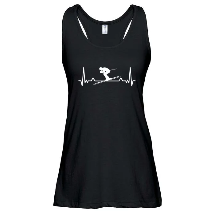 Heartbeat Skiing Ski Snowboard Winter Gift For Skier Ladies Essential Flowy Tank