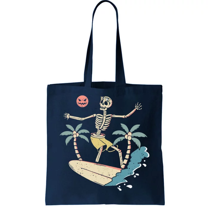 Hawaii Surfer Skeleton Halloween Beach Scary Spooky Surfers Tote Bag