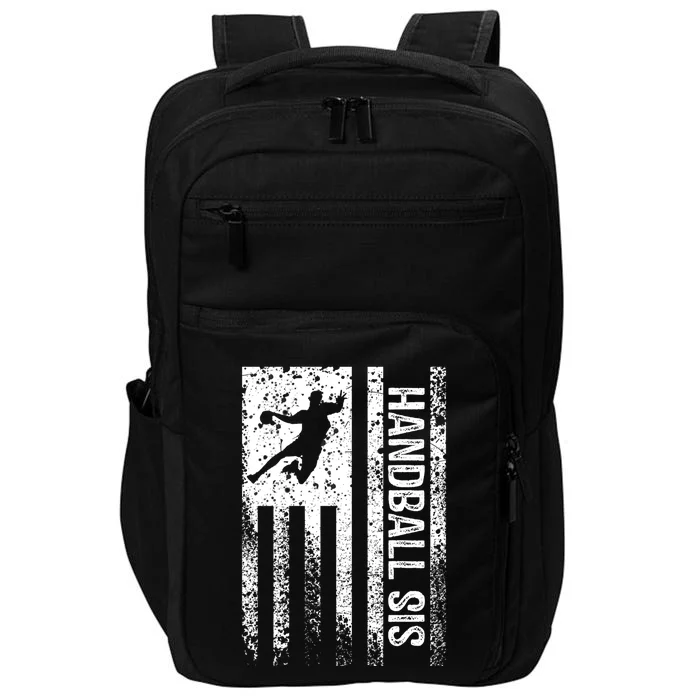 Handball Sis Sister Distressed Vintage American Flag Gift Impact Tech Backpack