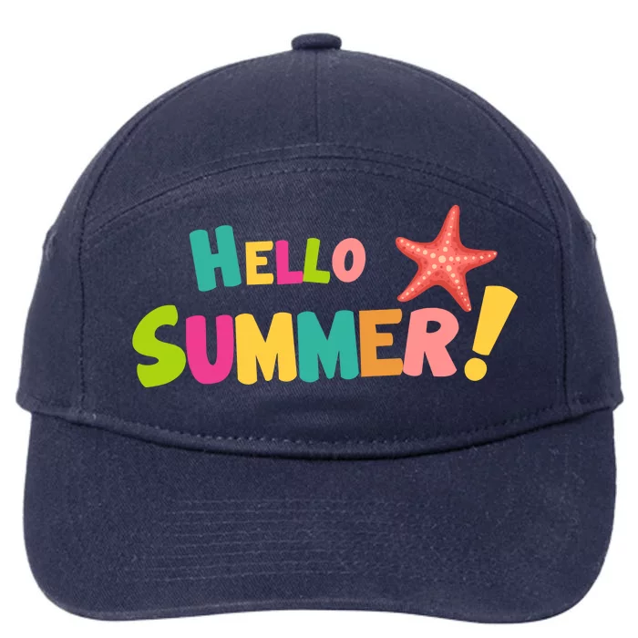 Hello Summer Starfish Colorful 7-Panel Snapback Hat