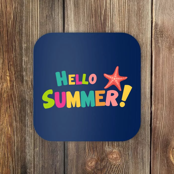 Hello Summer Starfish Colorful Coaster