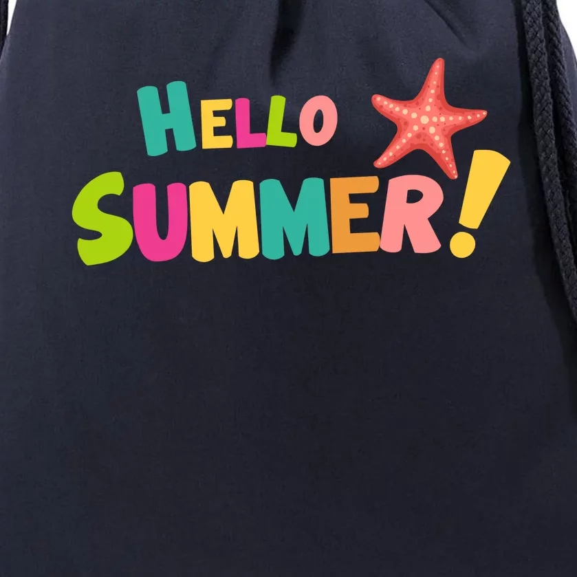 Hello Summer Starfish Colorful Drawstring Bag