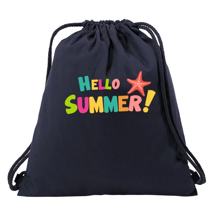 Hello Summer Starfish Colorful Drawstring Bag