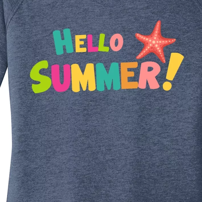 Hello Summer Starfish Colorful Women's Perfect Tri Tunic Long Sleeve Shirt