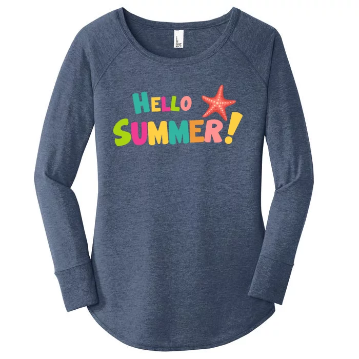 Hello Summer Starfish Colorful Women's Perfect Tri Tunic Long Sleeve Shirt