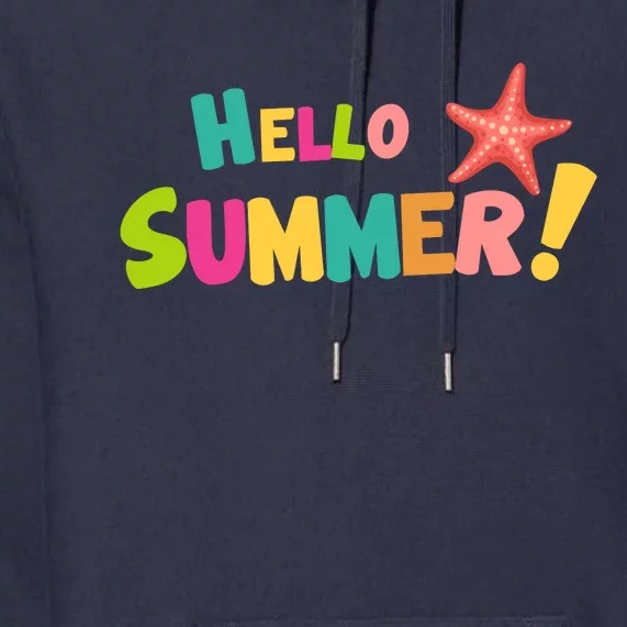 Hello Summer Starfish Colorful Premium Hoodie