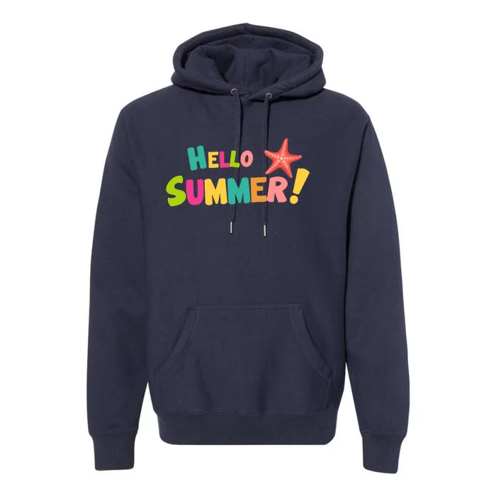 Hello Summer Starfish Colorful Premium Hoodie