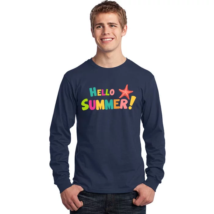 Hello Summer Starfish Colorful Tall Long Sleeve T-Shirt