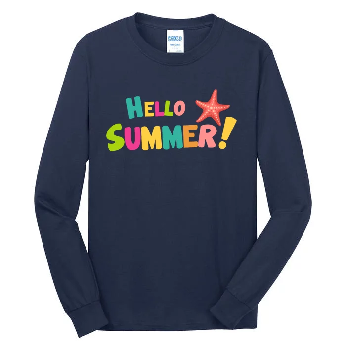 Hello Summer Starfish Colorful Tall Long Sleeve T-Shirt