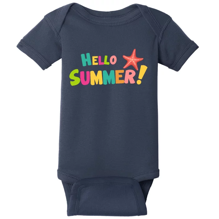 Hello Summer Starfish Colorful Baby Bodysuit