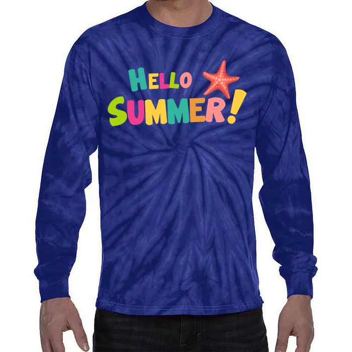 Hello Summer Starfish Colorful Tie-Dye Long Sleeve Shirt