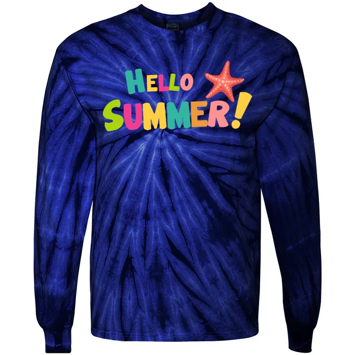 Hello Summer Starfish Colorful Tie-Dye Long Sleeve Shirt