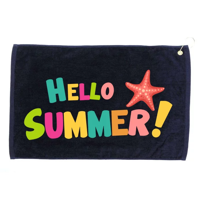 Hello Summer Starfish Colorful Grommeted Golf Towel