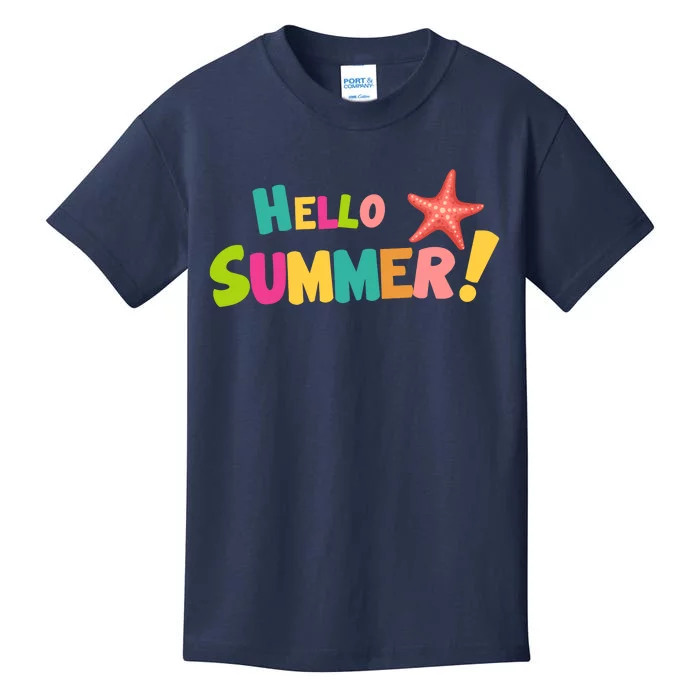 Hello Summer Starfish Colorful Kids T-Shirt