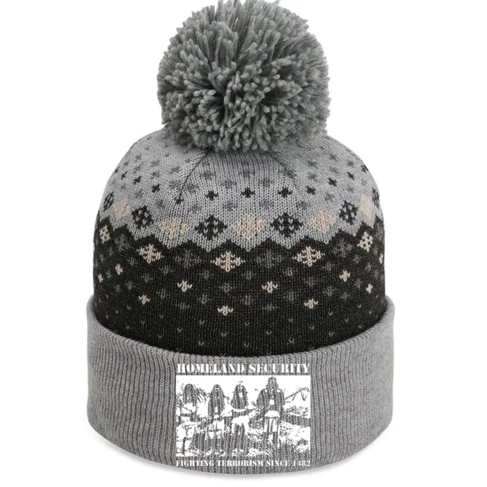 Homeland Security Since 1482 Printed Cotton The Baniff Cuffed Pom Beanie