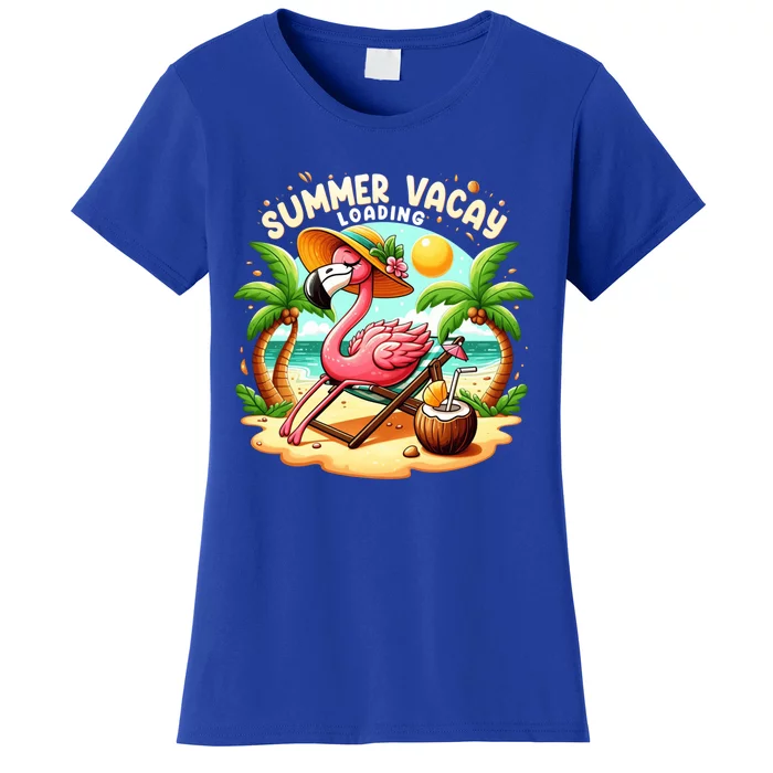 Hello Summer Summer Vacay Loading Cute Flamingo Family Trip Gift Women's T-Shirt