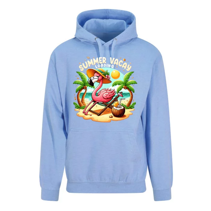 Hello Summer Summer Vacay Loading Cute Flamingo Family Trip Gift Unisex Surf Hoodie