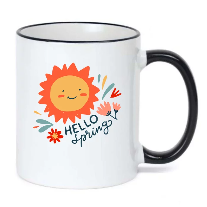 Hello Spring Sunset Floral Black Color Changing Mug