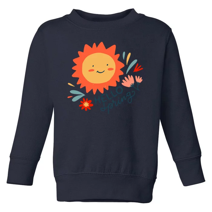 Hello Spring Sunset Floral Toddler Sweatshirt