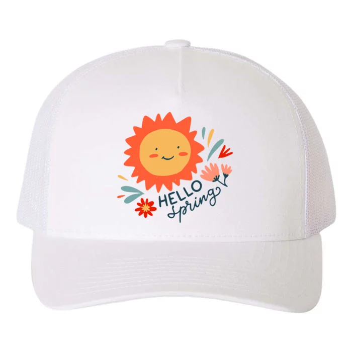 Hello Spring Sunset Floral Yupoong Adult 5-Panel Trucker Hat