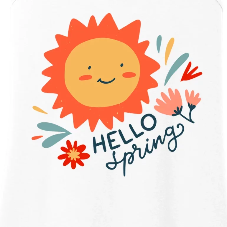 Hello Spring Sunset Floral Ladies Essential Tank