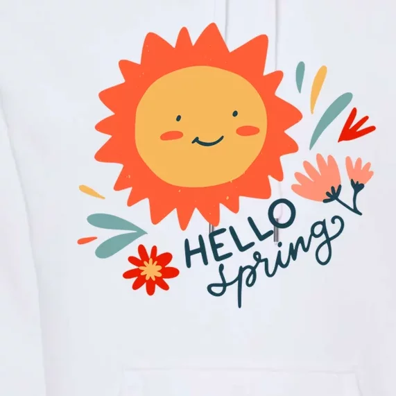 Hello Spring Sunset Floral Premium Hoodie