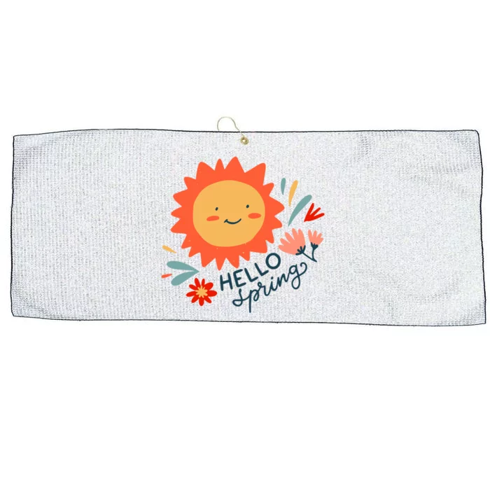 Hello Spring Sunset Floral Large Microfiber Waffle Golf Towel