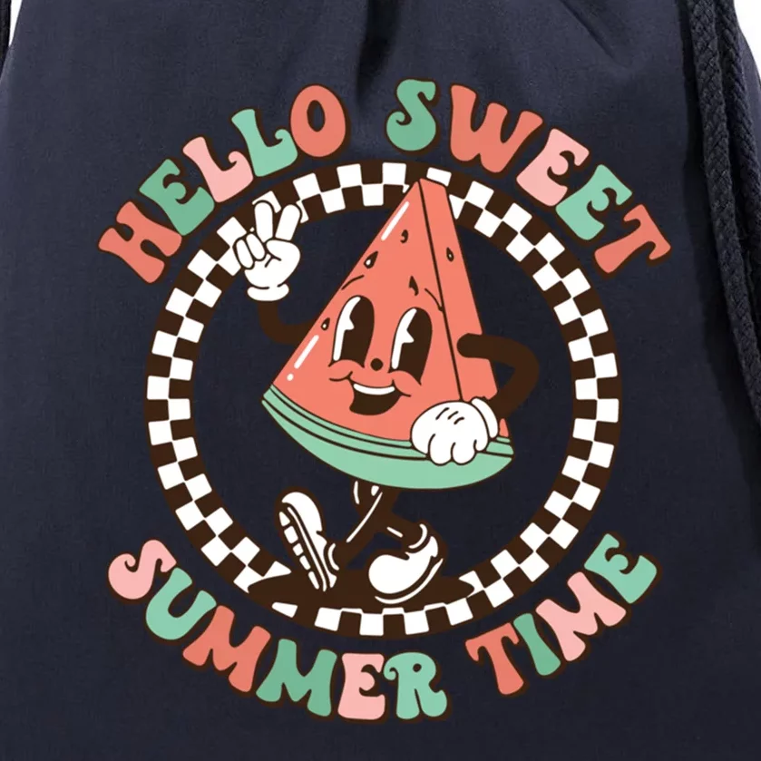 Hello Sweet Summertime Summer Vibes Family Summer Vacation Gift Drawstring Bag