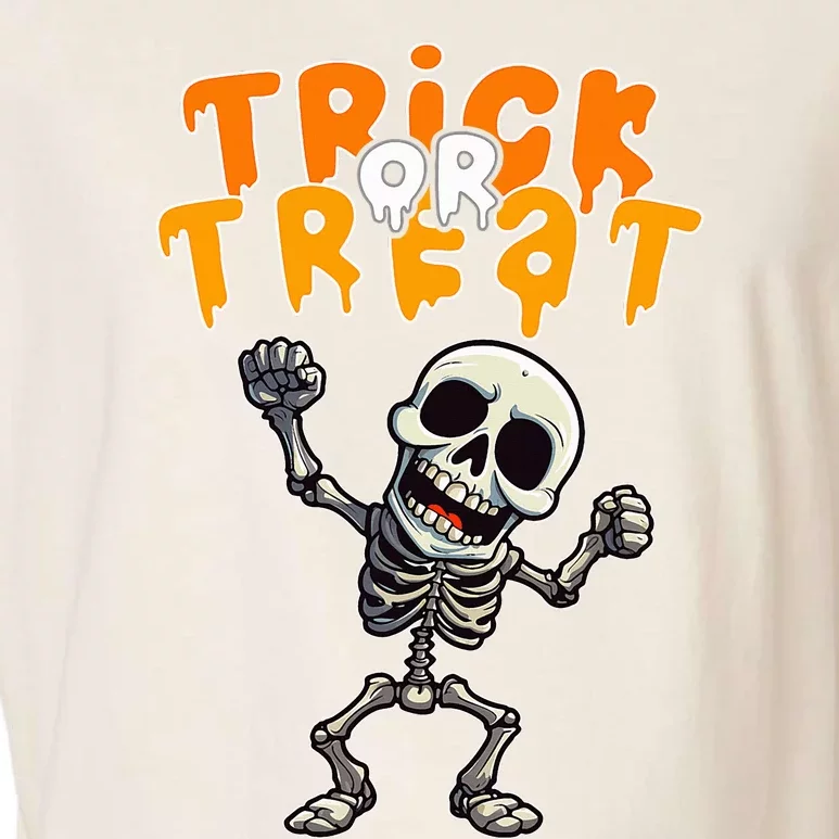 Halloween Spooky Skeleton Design Trick Or Treat Garment-Dyed Women's Muscle Tee