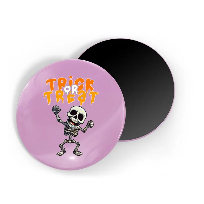 Halloween Spooky Skeleton Design Trick Or Treat Magnet