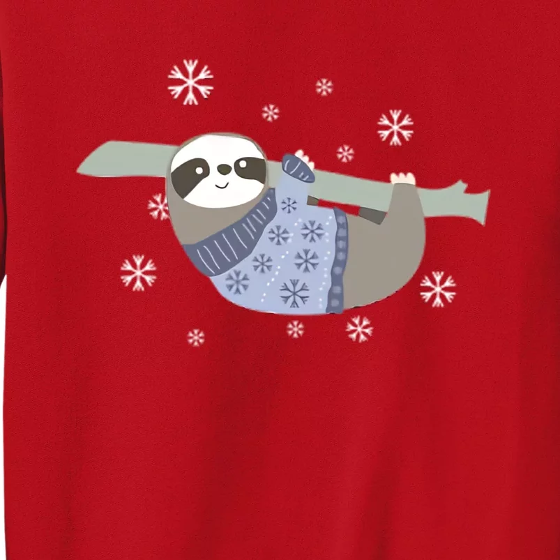 Hanging Sloth Snowflakes Christmas Sweatshirt