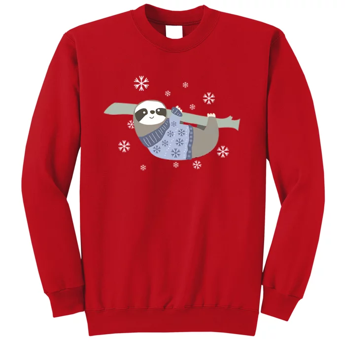 Hanging Sloth Snowflakes Christmas Sweatshirt