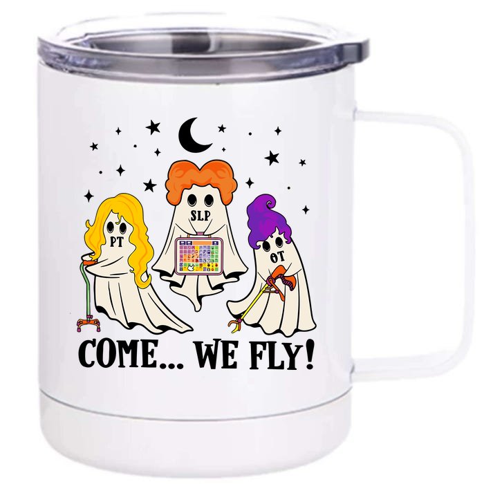 Halloween Spooky SLP OT PT Team Occupational Physical Speech Front & Back 12oz Stainless Steel Tumbler Cup