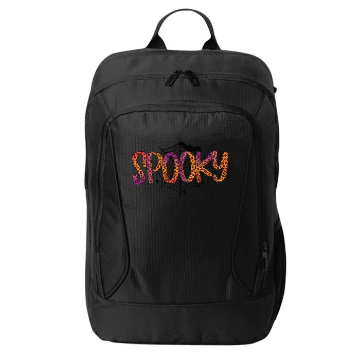 Halloween Spooky Spiderweb Leopard Halloween Day City Backpack