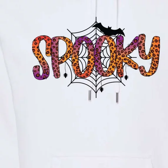 Halloween Spooky Spiderweb Leopard Halloween Day Premium Hoodie