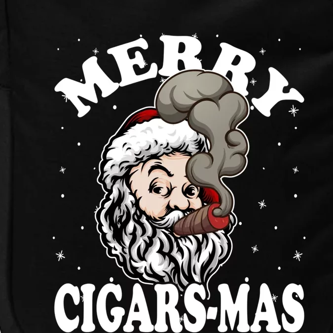 Hipster Santa Smoking Cigars Dad Xmas Gift Sweater Pajama Funny Gift Impact Tech Backpack